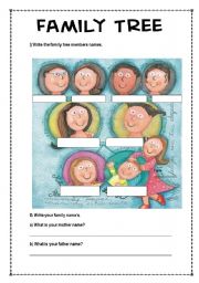 English Worksheet: Family tree members