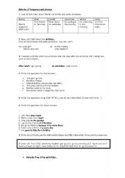 English Worksheet: Routines