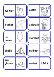 English Worksheet: beach dominoes