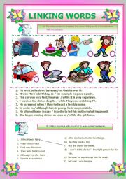 English Worksheet: linking words