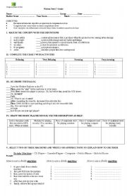 English worksheet: 9 grade test