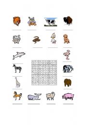 English worksheet: ANIMALS