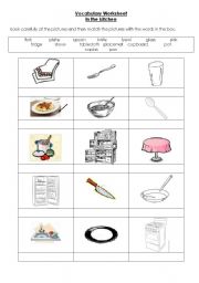 English Worksheet: Kitchen Vocabulary