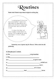 English Worksheet: Routines in the past simple