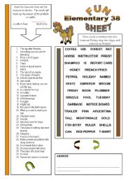 English Worksheet: Fun Sheet Elementary 38