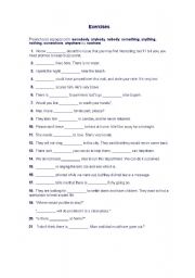 English Worksheet: Indefinite Pronouns