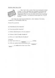 English worksheet: Brazilian New Years Eve