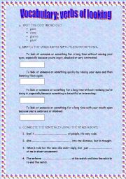 English worksheet: Verbs of looking