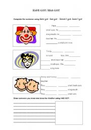 English Worksheet: have got has got