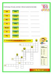 English Worksheet: days of the week 