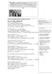 English Worksheet: listening activity with a song