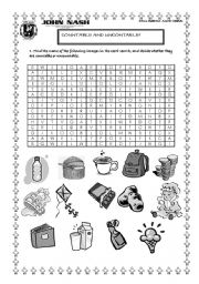 English Worksheet: COUNTABLE AND UNCONTABLE NOIUNS