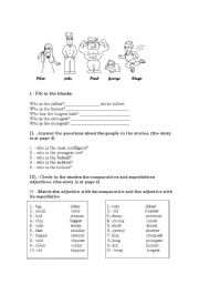 English Worksheet: comparatives and supperlatives