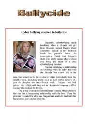 English Worksheet: (Part 3) Bullycide