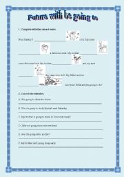 English Worksheet: Future with be going to