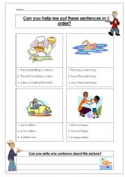 English Worksheet: Sentence structure