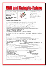 English Worksheet: will and going to - future