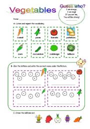 English Worksheet: Vegetables