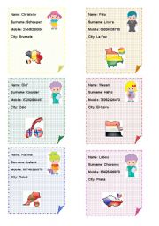 English Worksheet: Countries &Nationalities - ID cards and registration cards (5/7)