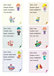 English Worksheet: Countries &Nationalities - ID cards and registration cards (6/7)