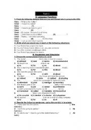 English worksheet: excellent test for  grade ten 