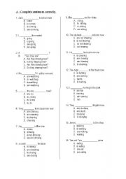 English Worksheet: Present Continuous Tense