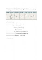 English worksheet: Making plans - present continuous for future