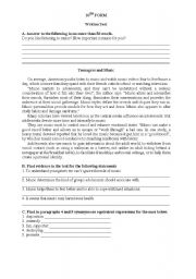 English Worksheet: TEENAGERS AND MUSIC