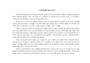 English Worksheet: readding and compreehantion BLIMP