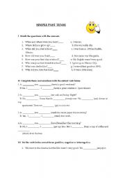 English worksheet: exercises worksheet - past simple