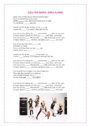 English worksheet: Call the shots- Girls Aloud