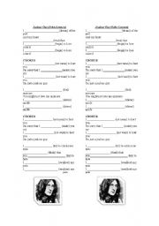 English Worksheet: song past continuous