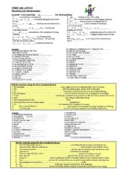 English Worksheet: CRIME VOCABULARY + CROSSWORD + WORDSEARCH + UNSCRAMBLE LETTERS