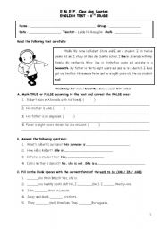 English Worksheet: English Test