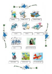 English Worksheet: SPORTS AND ACTIVITIES WITH THE SMURFS PART 2