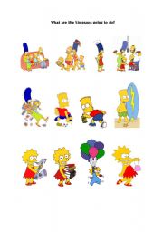English Worksheet: What are the Simpsons going to do?