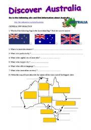 English Worksheet: Discover Australia - A webquest