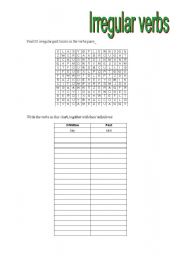 English worksheet: Irregular verbs