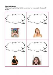 English Worksheet: Reported Speech: What were they thinking? (2/3)
