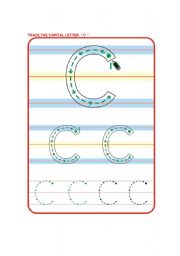 English Worksheet: Trace the letter C