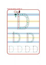 English Worksheet: Wrtie the letter D