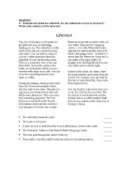 English Worksheet: reading comprehension 1