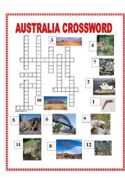 English Worksheet: Australia crossword with pictures