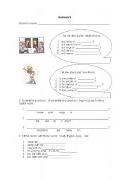 English worksheet: Comparatives Exercises 