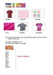 English Worksheet: types of patterns 