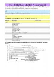 English Worksheet: 1bat Phrasal Verbs A