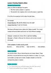English Worksheet: ELU  Jokes - Play on Words - Lesson Plan