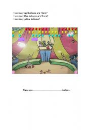 English worksheet: numbers and circus