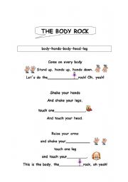 English worksheet: the body rock