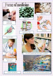 English Worksheet: Forms of medicine - pictionary